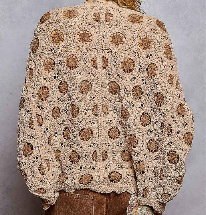 V-neck Long Sleeve Relaxed Cardigan