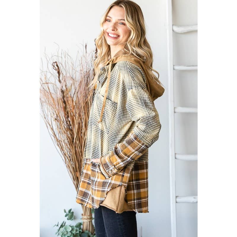 Plaid Hooded Shacket
