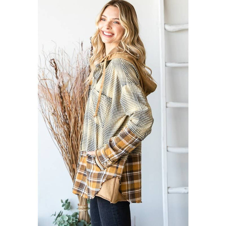 Plaid Hooded Shacket