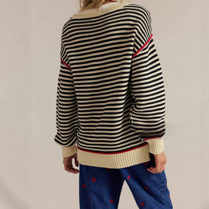 Striped Crewneck Knit Sweater