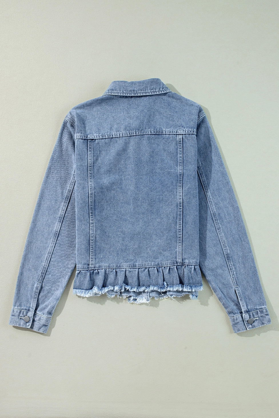Ruffle Raw Denim Jacket