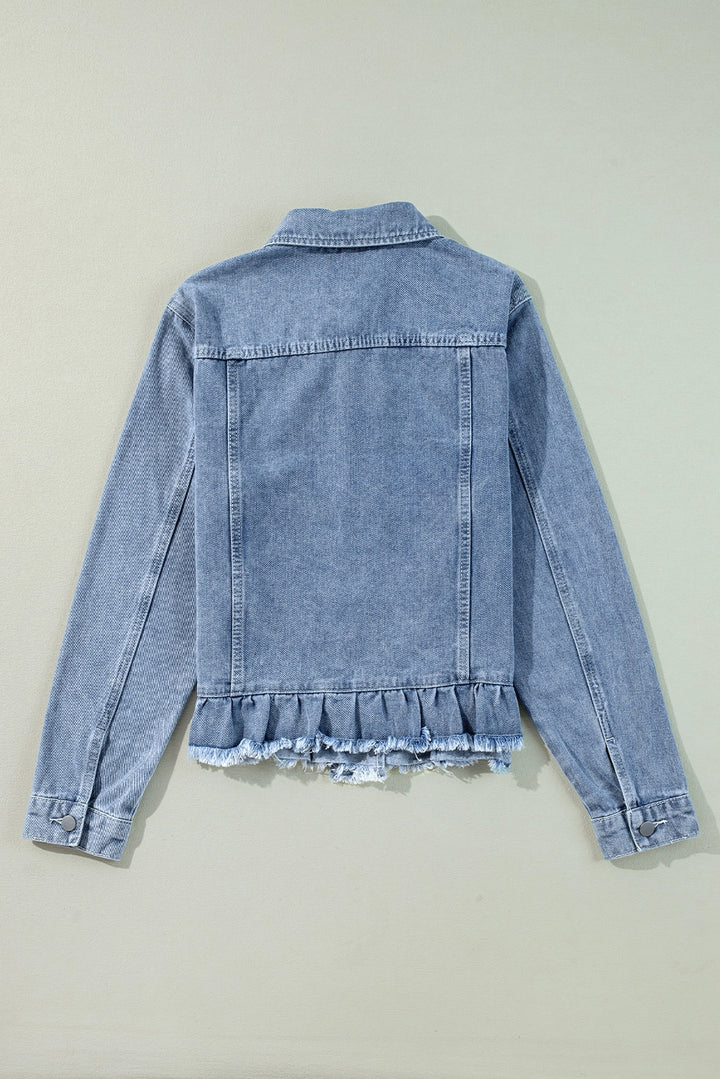 Ruffle Raw Denim Jacket