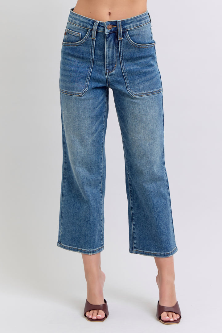 Judy Blue HW Utility Pocket Crop Wide