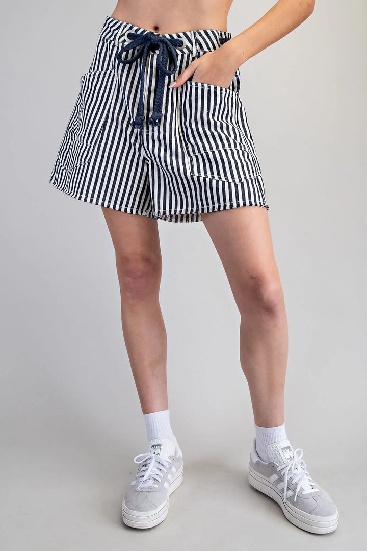 Blue Striped Shorts