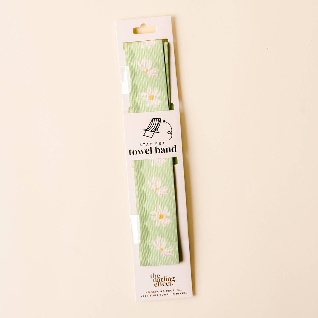Stay-Put Towel Band-Scalloped Floral Sage