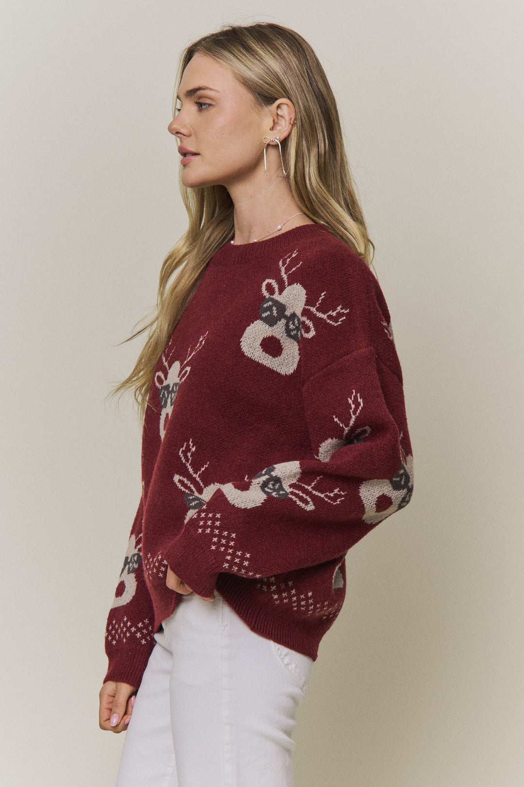Festive Reindeer Knit Sweater
