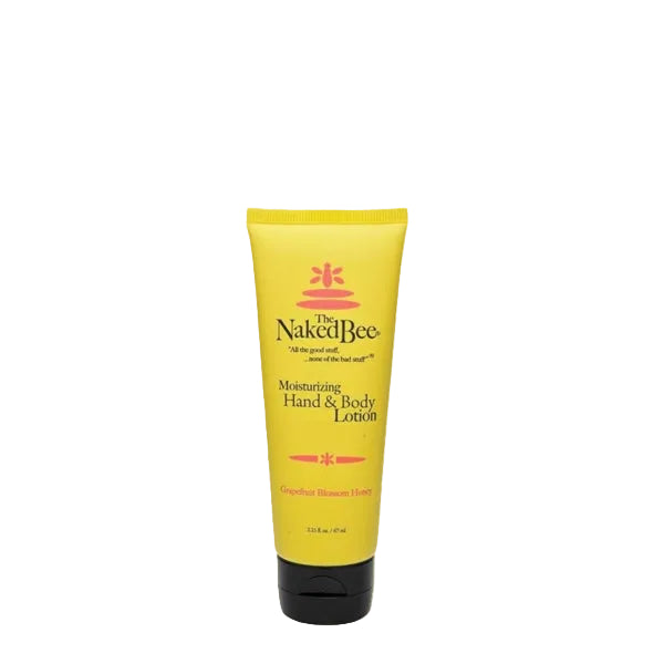 The Naked Bee yellow tube moisturizing hand and body lotion on yellow background