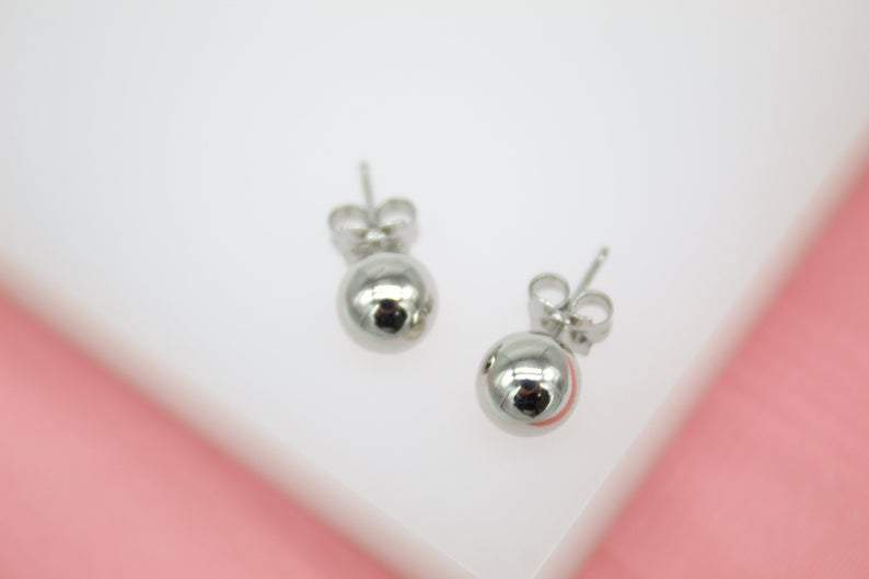 18K Gold Filled Small Gold And Rhodium 8mm Stud Earrings