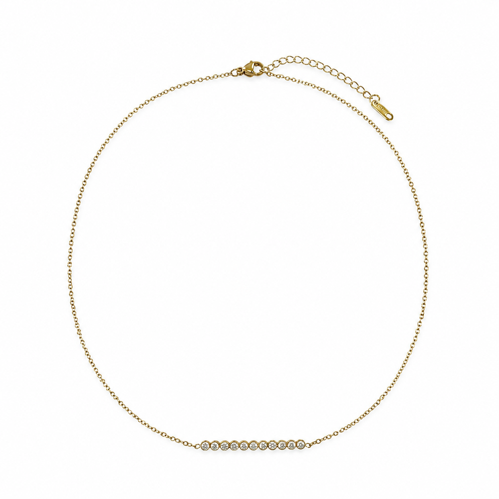 CZ Bar Water Resistant Necklace