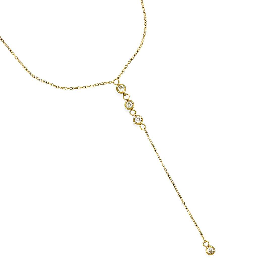 Water Resistant CZ Lariat Necklace