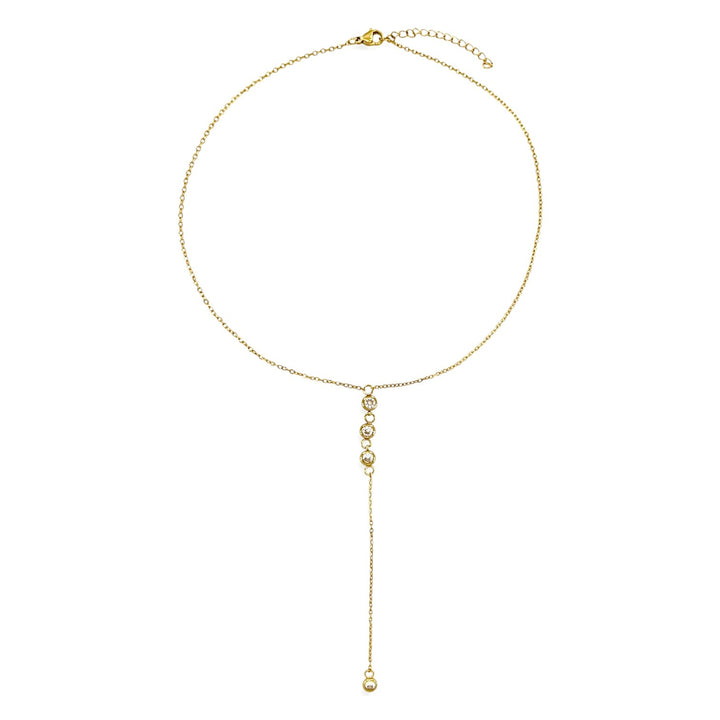 Water Resistant CZ Lariat Necklace
