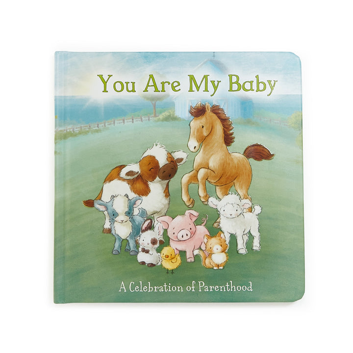 Bunnies by the Bay 'You Are My Baby' board book featuring illustrated baby farm animals on green cover