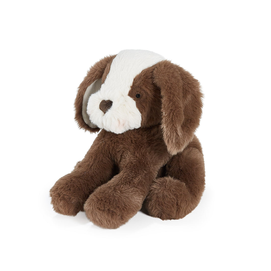 Bunnies By the Bay Little Floppy Mutt plush dog in cocoa brown with cream face patch