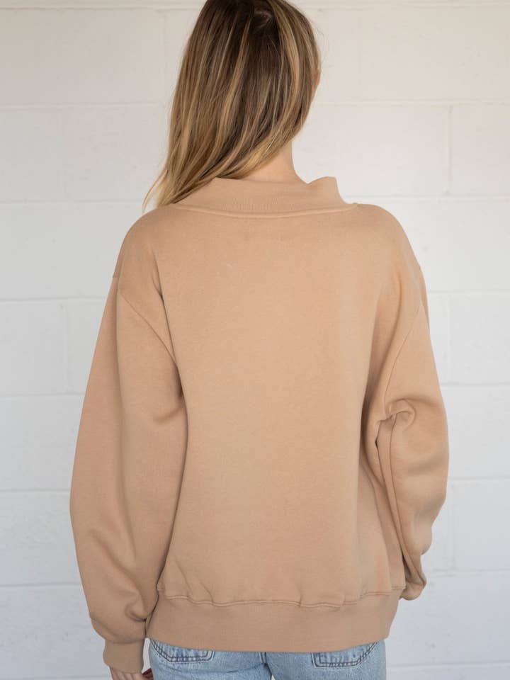 Fleece Wide Neck Sweater - Butter