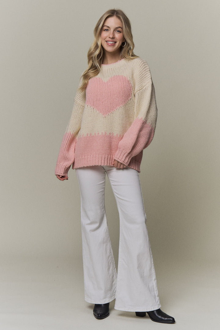 Bold Heart Knit Sweater