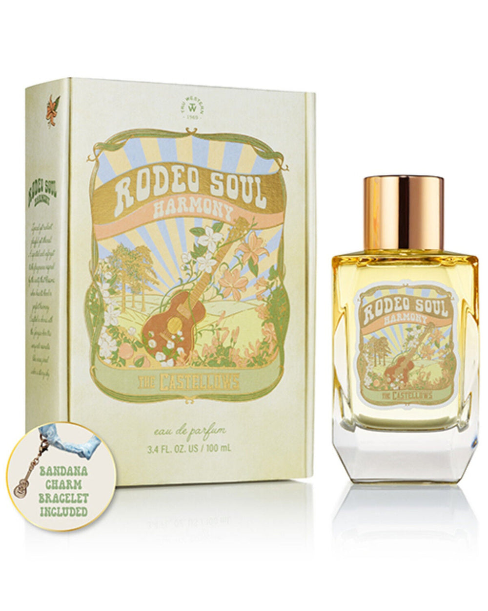 Rodeo Soul Harmony eau de parfum 100ml by Tru Fragrance with decorative green box and glass bottle