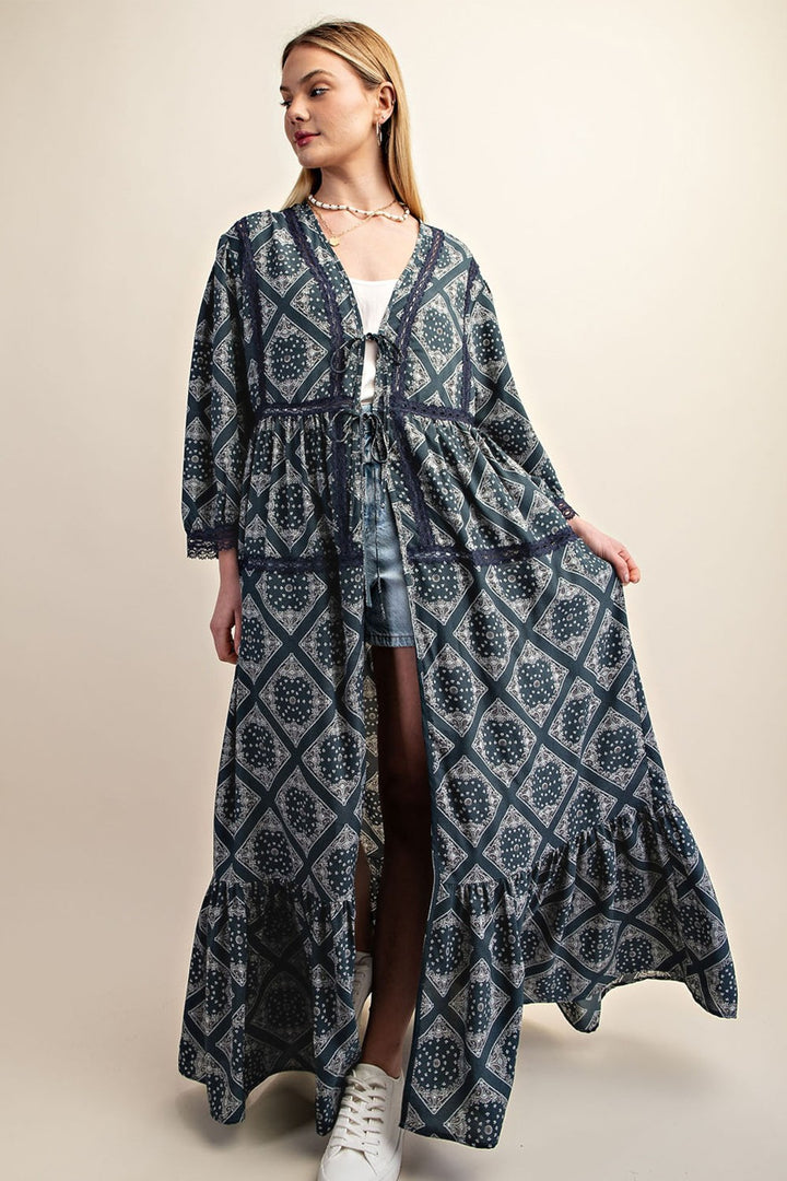 Bandana Print Kimono Dress