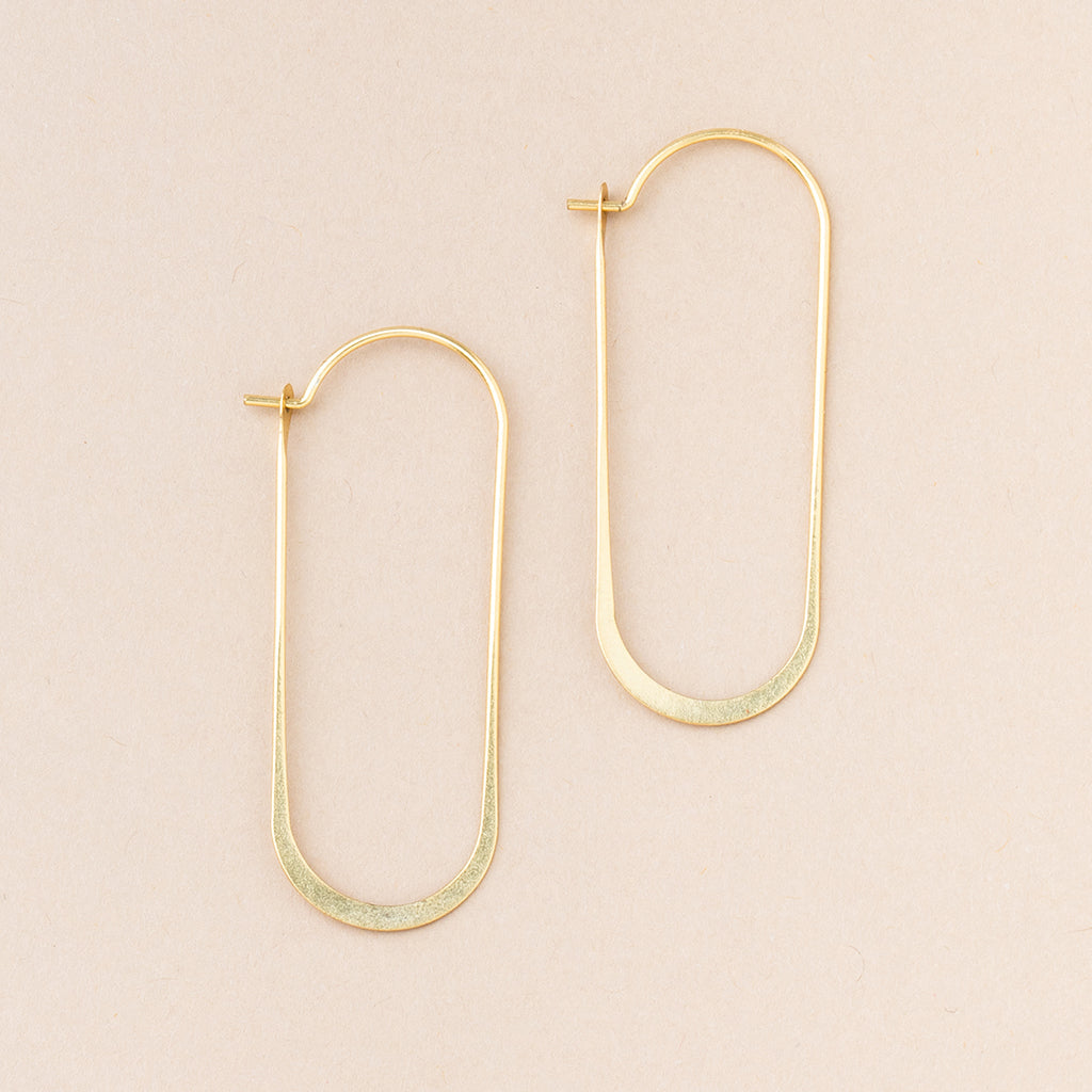 Scout Refined Earring Collection Cosmic Oval gold vermeil elongated hoop earrings pair