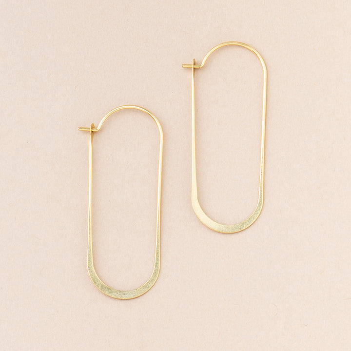 Scout Refined Earring Collection Cosmic Oval gold vermeil elongated hoop earrings pair