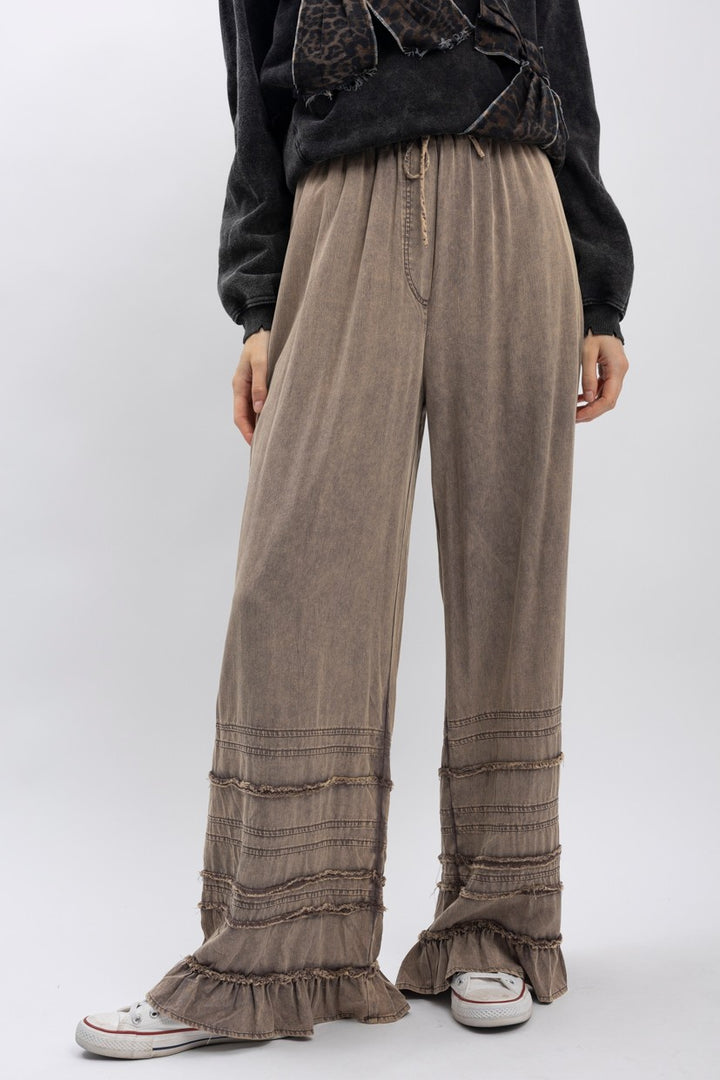 Elastic String Ruffle Pants