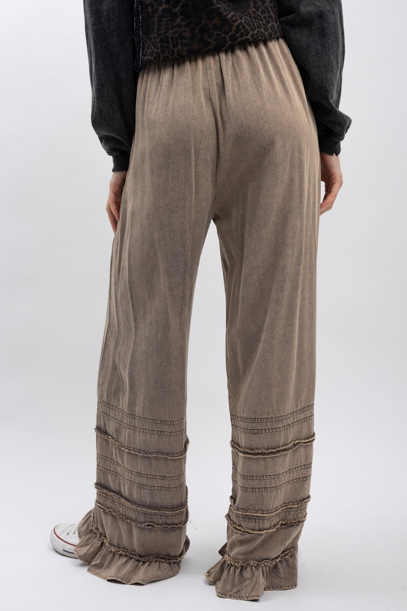 Elastic String Ruffle Pants