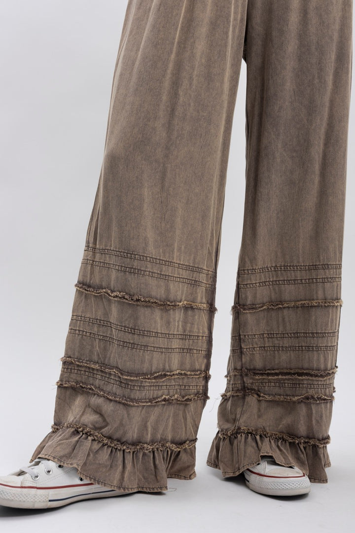 Elastic String Ruffle Pants