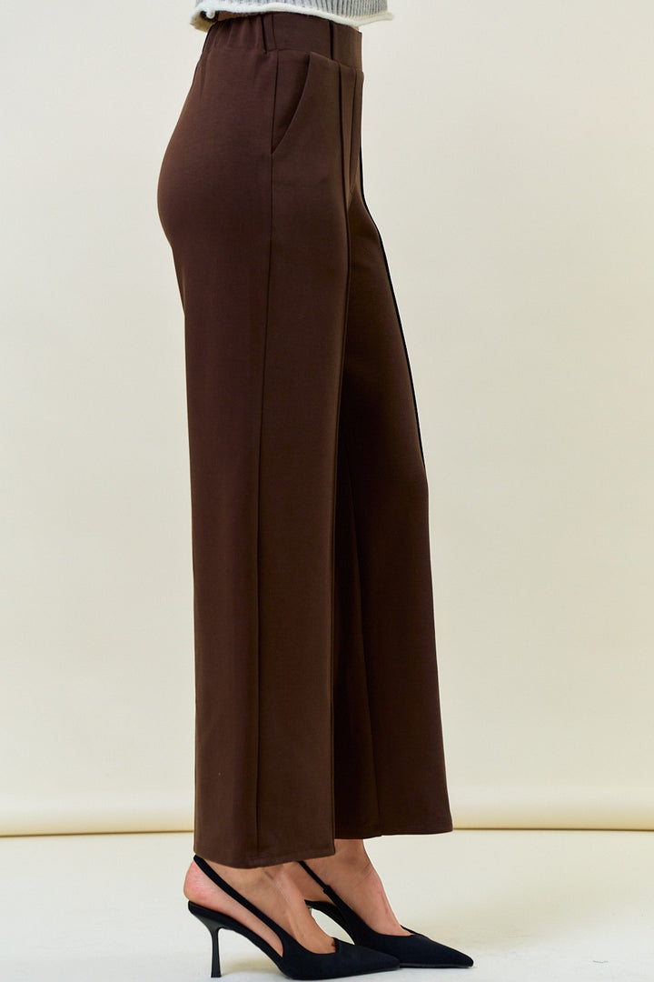 Brushed Modal Pintuck Elastic Pants