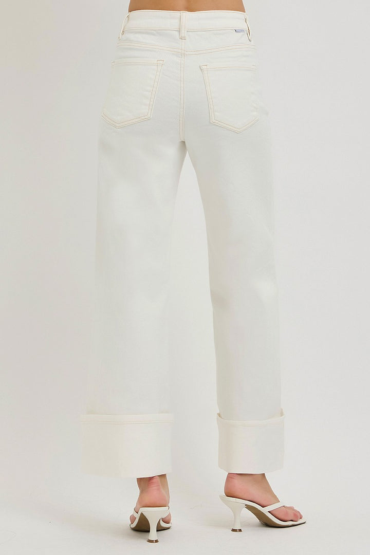High Rise Crop Wide Pants