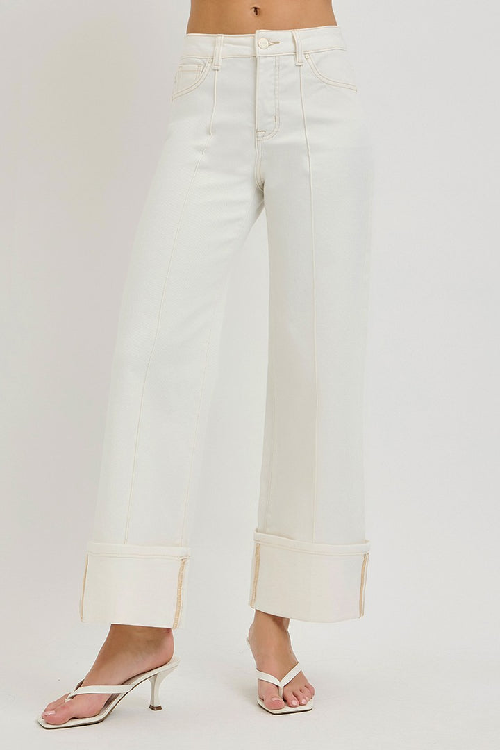 High Rise Crop Wide Pants