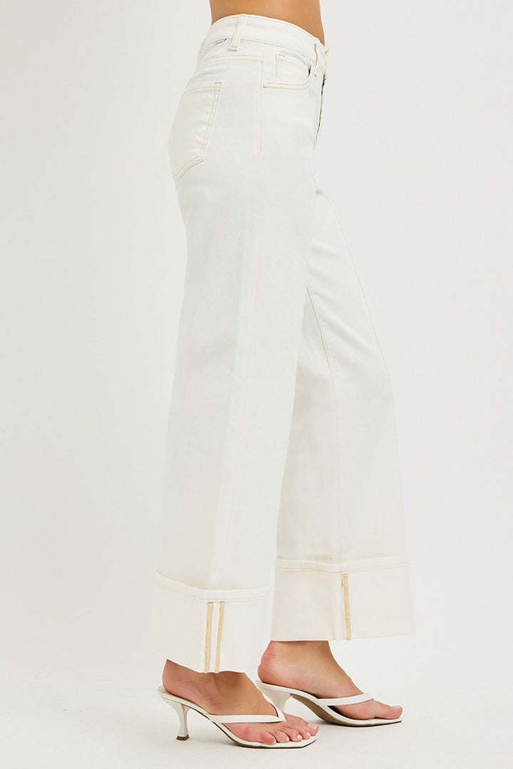High Rise Crop Wide Pants