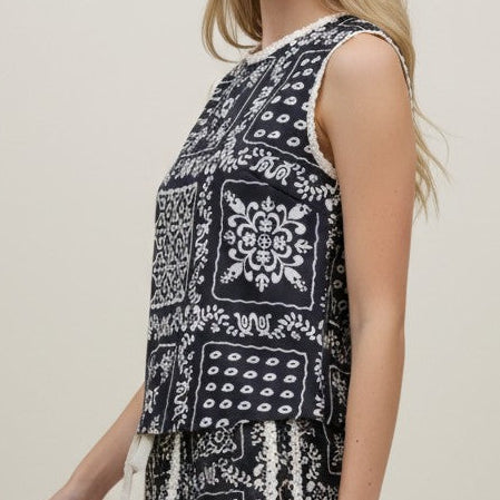 Bandana Patchwork Pattern Top