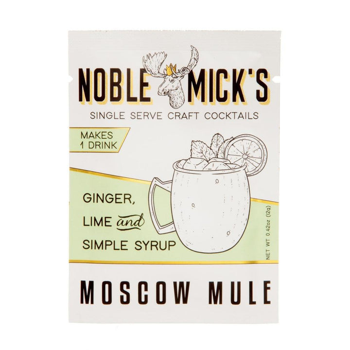 Noble Mick's Moscow Mule single serve craft cocktail packet with ginger lime simple syrup