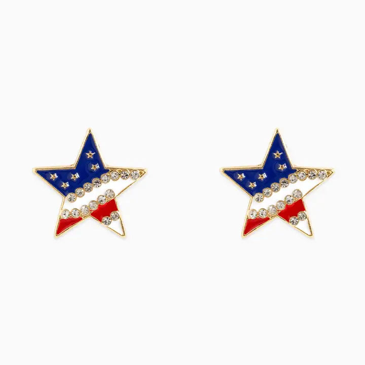 Americana Star Sparkle Stud Earrings