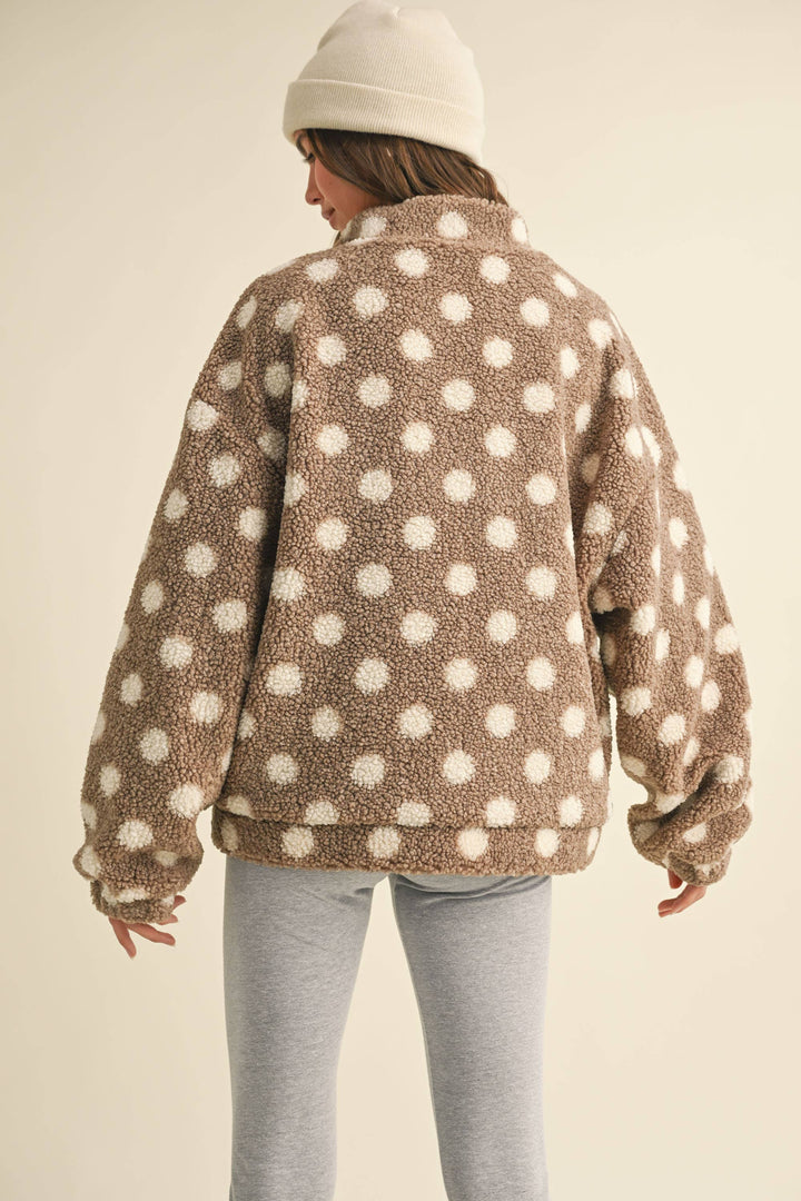 Polka Dot Teddy Bear Zipper Jacket