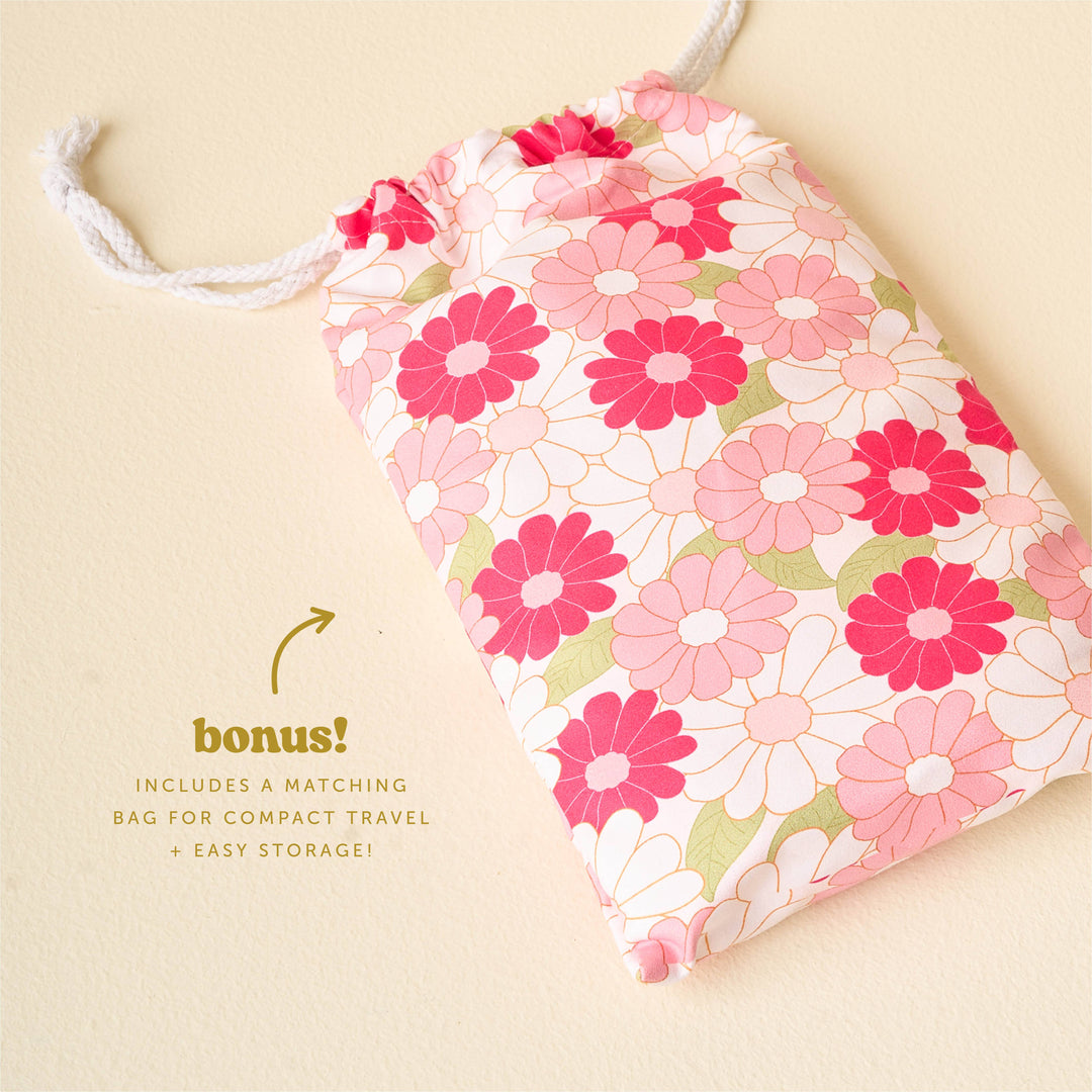 XL Quick-Dry Beach Towel-Daisy Craze Hot Pink