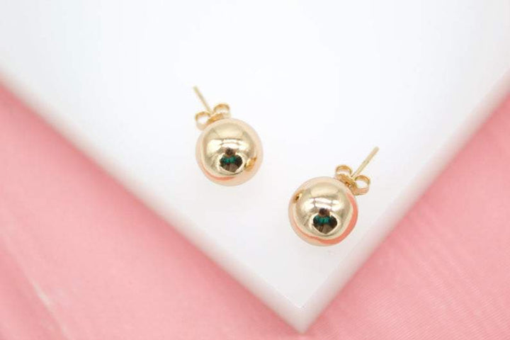 18K Gold Filled Ball Stud Earrings