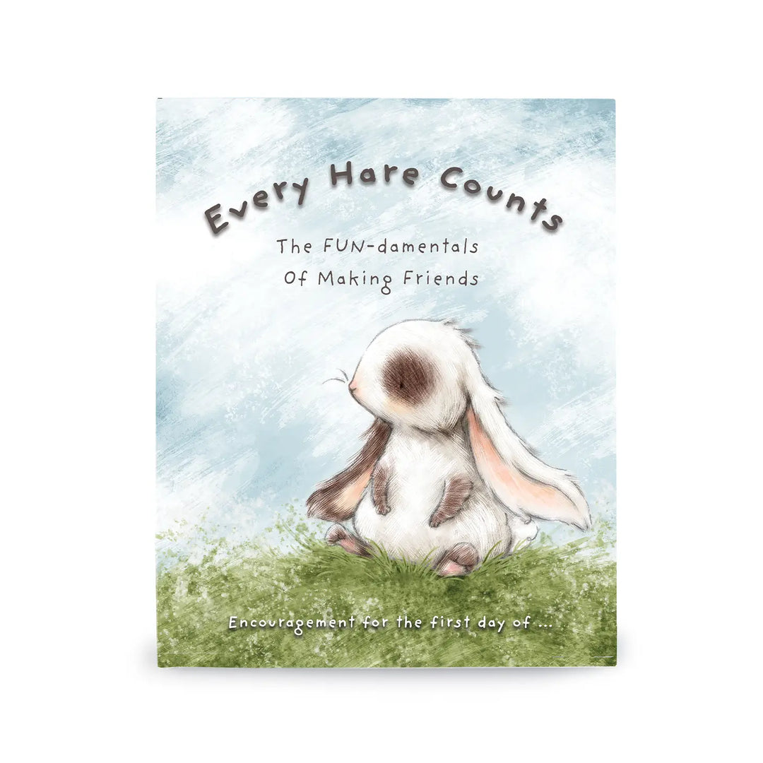 Every Hare Counts children's book cover featuring illustrated bunny on pastel background