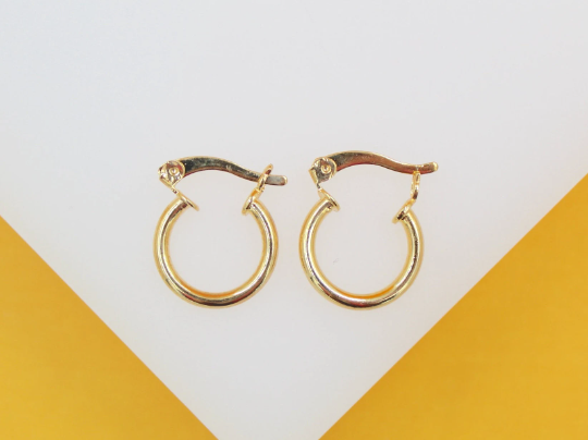 Thin Latch Back Hoop Earrings