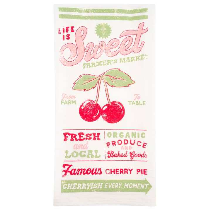 Cherry Diner Tea Towel