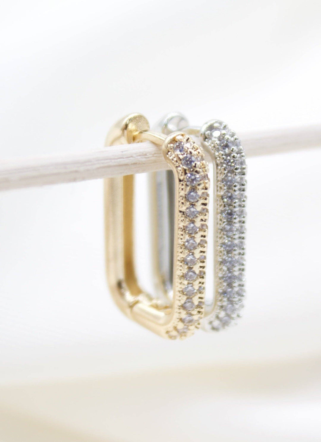 18K Gold Filled CZ Pave Huggies Earrings