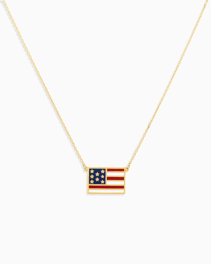 American Flag Pendant Necklace
