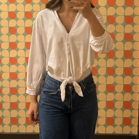 Front Tied Shirt Top