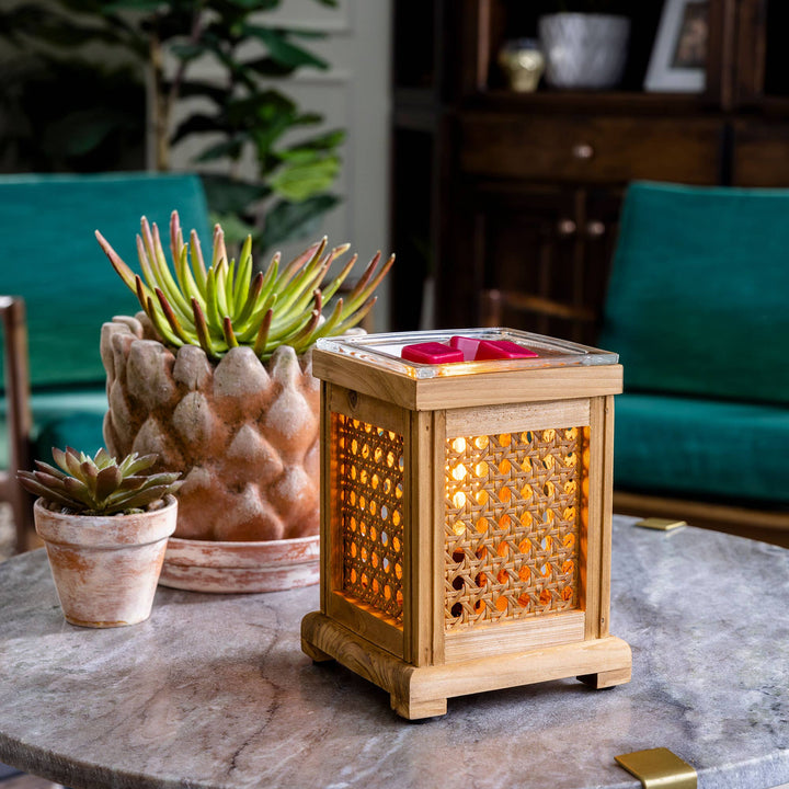 Vintage Warmer Wood & Cane