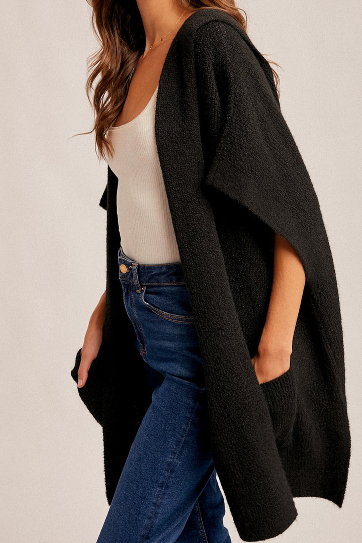 Hooded Sweater Poncho