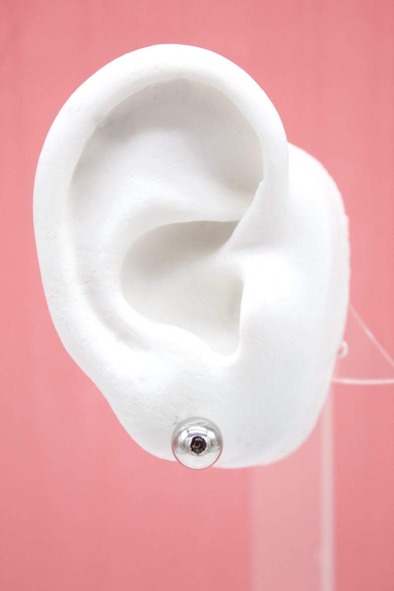 18K Gold Filled Small Gold And Rhodium 8mm Stud Earrings