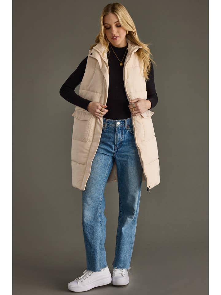 Cream Long Vest