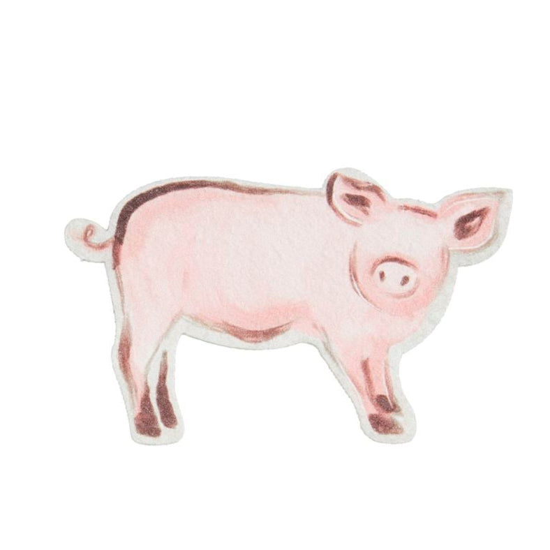 Pink pig shaped pop up sponge with cute farm animal design