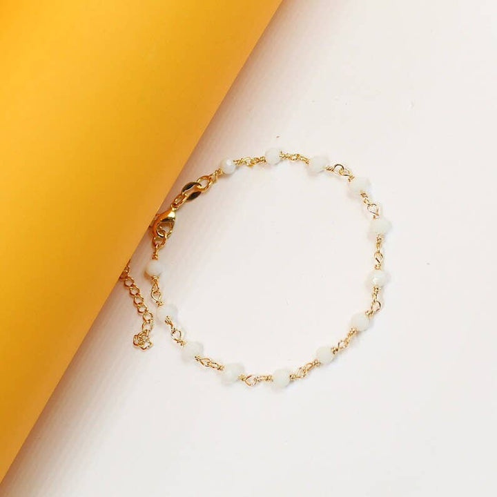 18K Gold Filled White Beaded Necklace