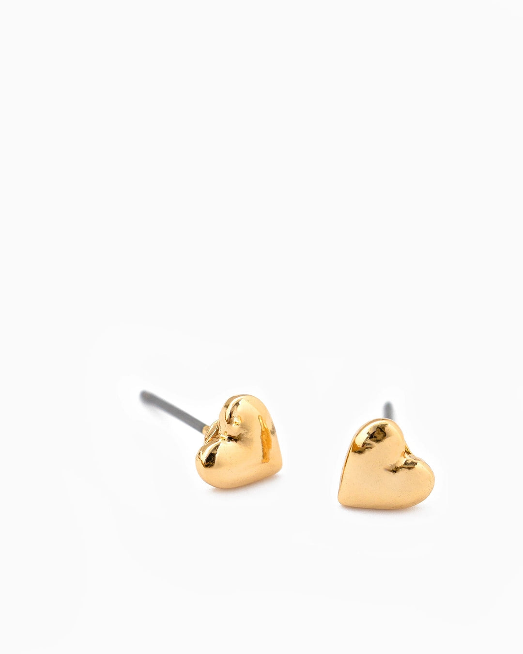 Tiny Puff Heart Stud Earrings