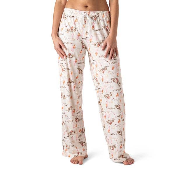 Hello Mello Down to Earth pajama pants in light pink floral print